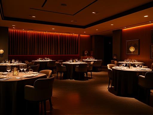 Sala interna del ristorante con tavoli apparecchiati